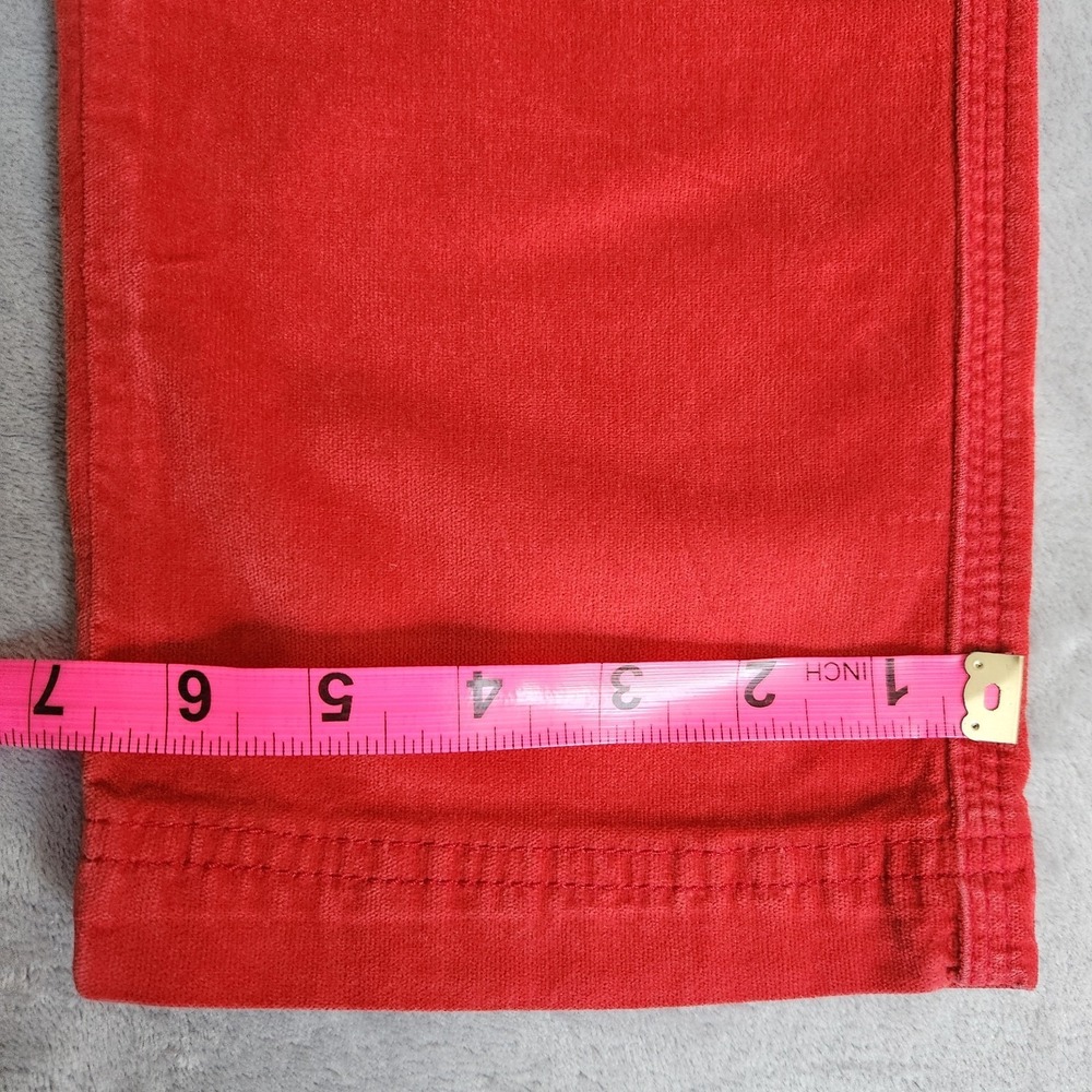 New Free People Red Pants Women's Size 0 Patch Pocket Cotton Blend Bootcut Flare - Picture 2 of 10
